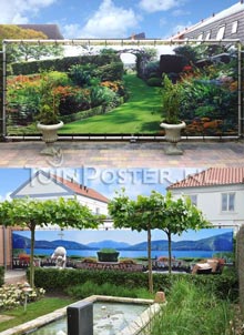 Affiche de jardin Gards Lapin dans l'herbe - 180x120 cm - Toile de